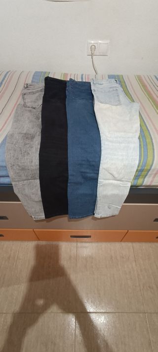 4 Vaqueros super Skinny - Azul, Gris, Negro y azul