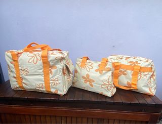 Set 3 borse Naj Oleari beige-arancio.