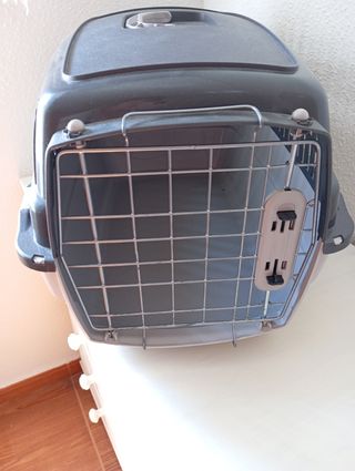 Transportín mascotas beige y gris