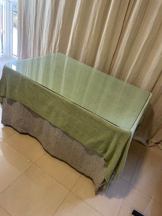 Mesa camilla cristal -  Verde Beige