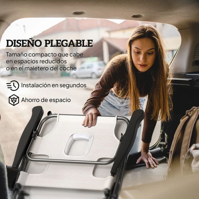 Tumbona Plegable Blanca Jardín Lectura