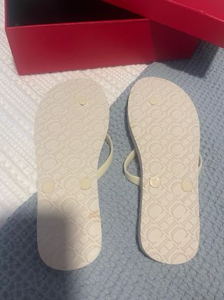Chanclas Carolina Herrera - Beige/Rojo