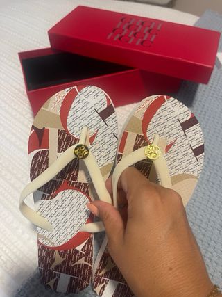 Chanclas Carolina Herrera - Beige/Rojo