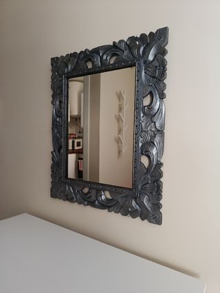 Espejo madera plateado