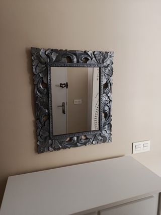 Espejo madera plateado