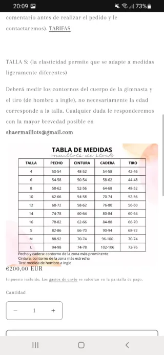 Maillot gimnasia rítmica negro rojo plata S nuevo