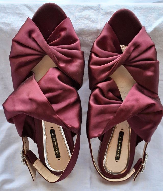 Sandalias Zara burdeos-moradas n°41