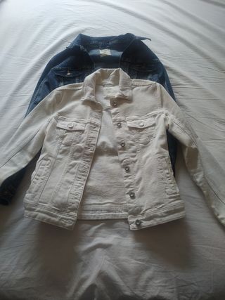 2 Chaquetas Vaqueras: Azul y Blanca