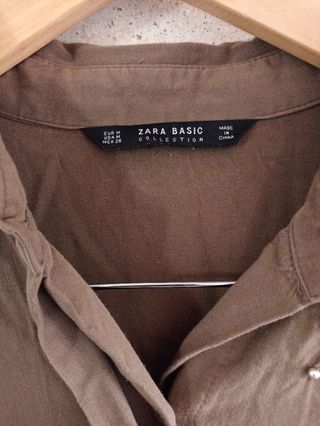 Camisa Zara Basic marrón M