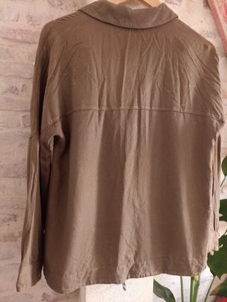 Camisa Zara Basic marrón M