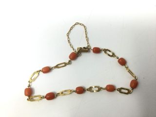 E447624-0 Pulsera Oro 18K Con Coral
