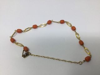 E447624-0 Pulsera Oro 18K Con Coral
