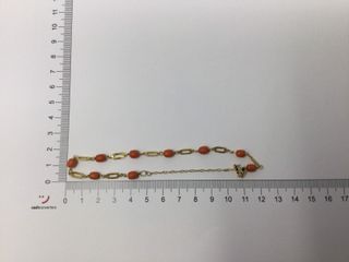 E447624-0 Pulsera Oro 18K Con Coral