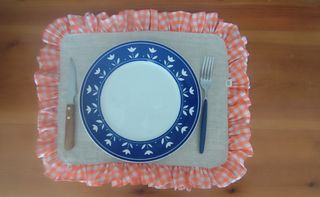  Salvamantel lino rustico y algodón, beig naranja