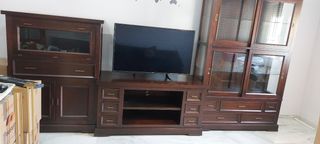 Mueble salón madera maciza wengé