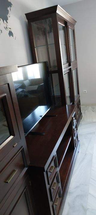 Mueble salón madera maciza wengé