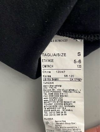 Maglietta Sisley bimba nera tg.S