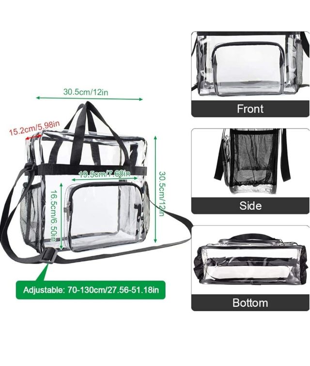 Bolsa transparente negra asa
