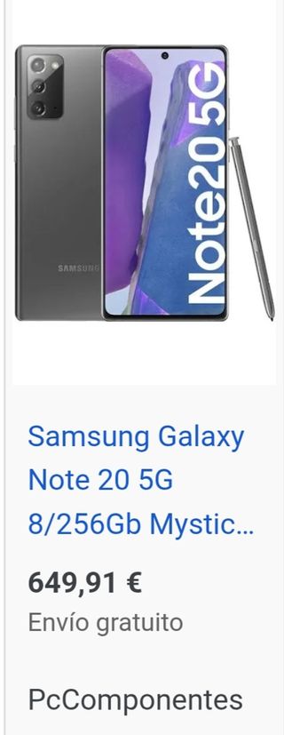 Samsung Galaxy Note 20 5G - Gris 8GB 256 GB