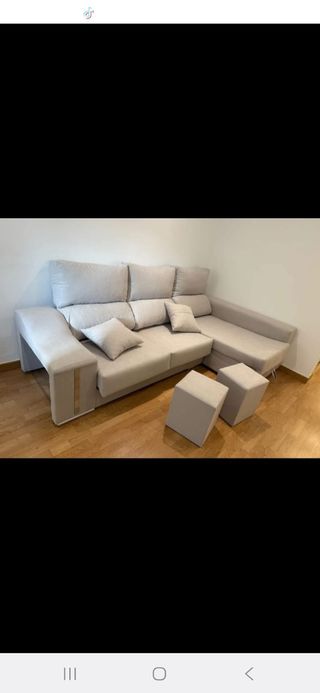 Sofas chaise longue beige 3 plazas