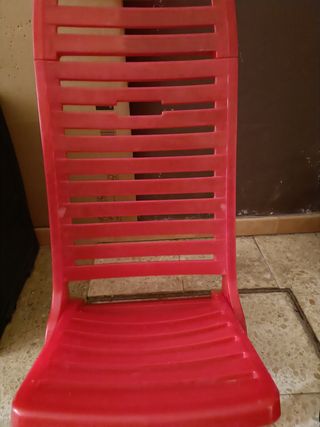 Silla playa roja plástico