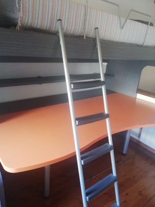 Litera juvenil con escritorio - Gris/Naranja