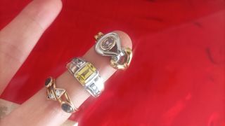 4 anillos plata + joyero