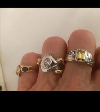 4 anillos plata + joyero