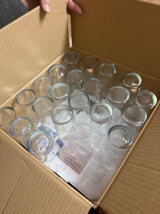 45 Vasos tubo cristal
se vende la caja entera
