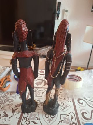 2 statue tribali in legno