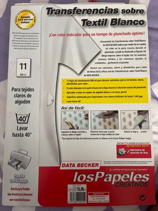 Papeles Transferencia Textil Data Becker