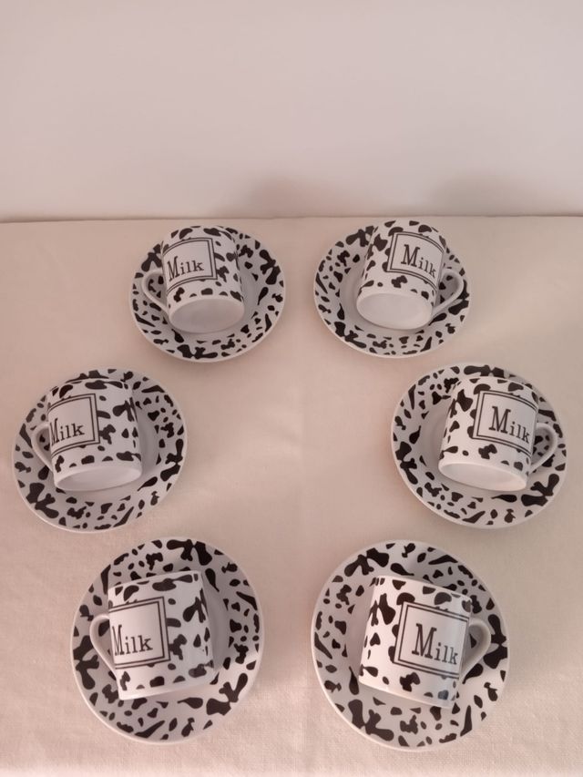 Juego café porcelana - 6 tazas