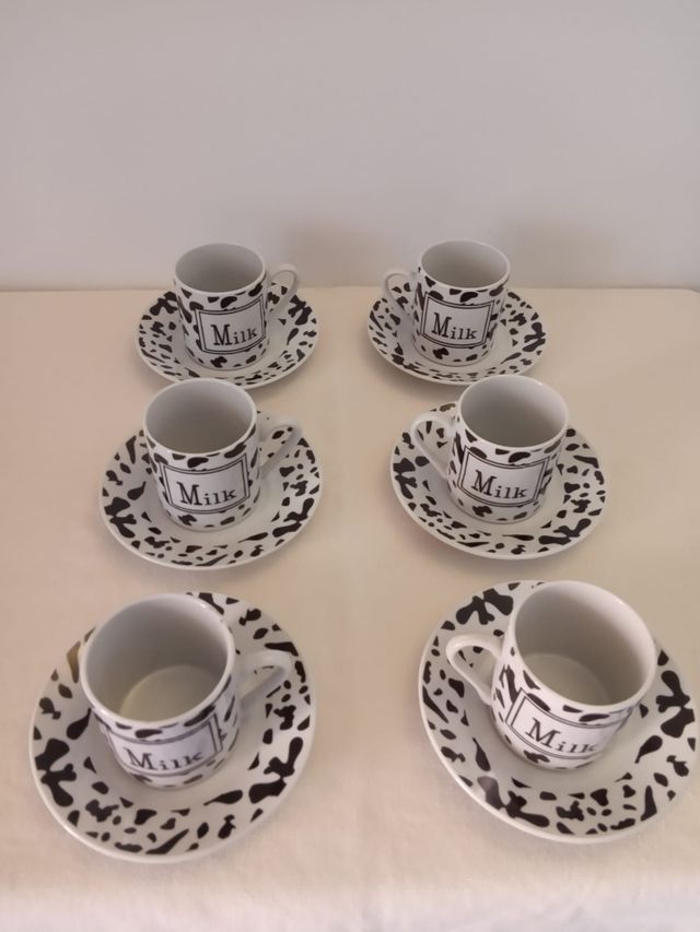 Juego café porcelana - 6 tazas