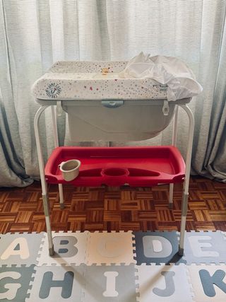 Bañera con cambiador para bebé Bañera cambiador