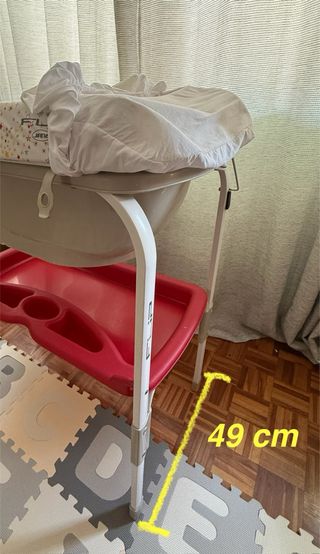 Bañera con cambiador para bebé Bañera cambiador