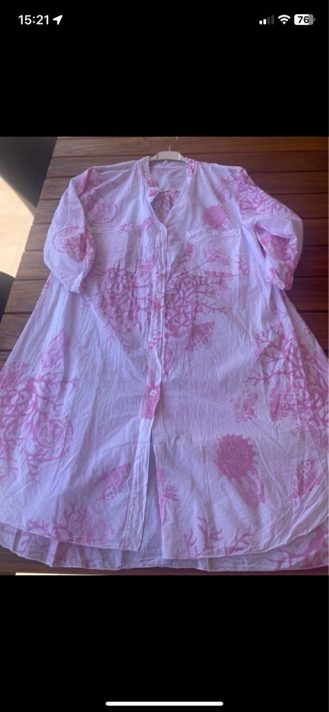 Camisola India Rosa-Blanco