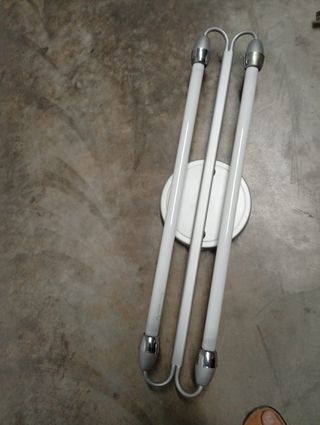 Lamparas pie azul metal