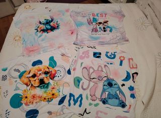 4 Camisetas XL - Stitch, Perro