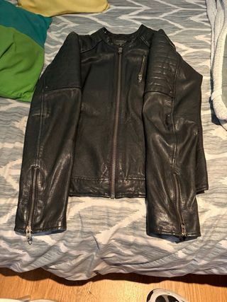 Chaqueta cuero Jack & Jones negra