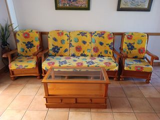 "LA ANTILLA" Conjunto salón madera - 3 piezas