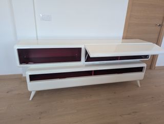 Muebles Lara TV - Blanco/Rojo
