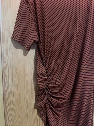 Vestido midi Zara rayas marrón caldera
