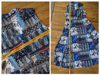 Vestido sin mangas estampado algodón fino.