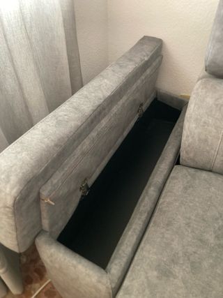 Sofá 3 plazas gris - arcón doble
