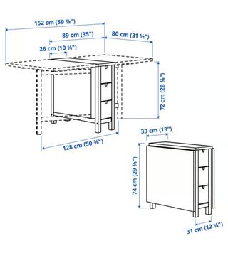 Norden - Tavolo pieghevole IKEA, bianco