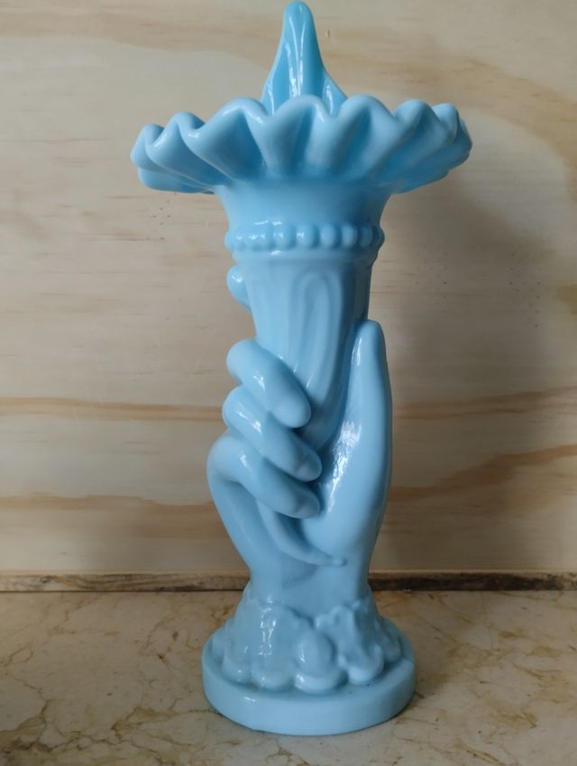 Juego opalina azul vintage