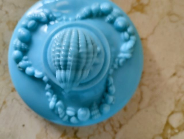 Juego opalina azul vintage