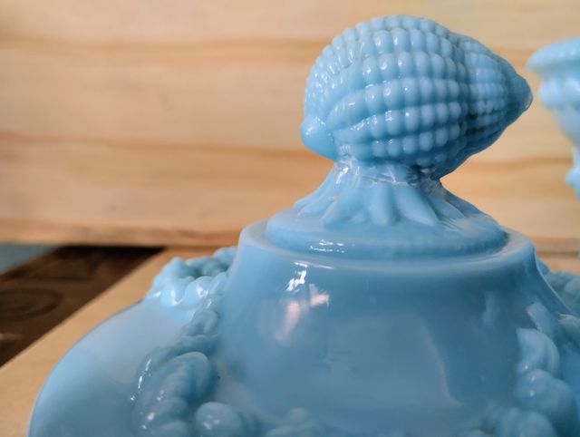 Juego opalina azul vintage