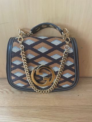 Bolso Gucci Blondie-rafia y cuero