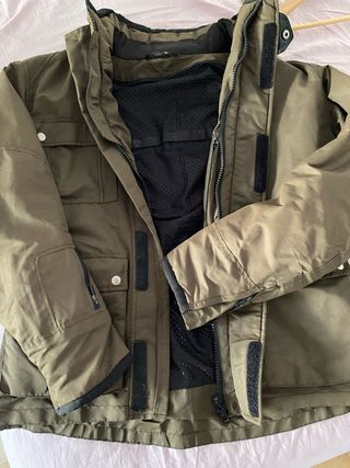 Chaqueta moto verde militar